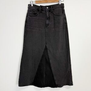 Joe's Jeans The Tulie Skirt w/ Grace Womens 27 Black Vintage Stretch Denim Midi